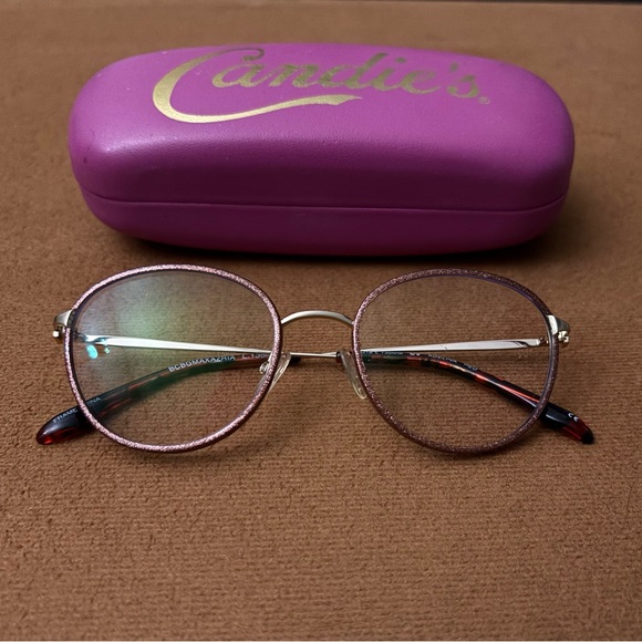 Candie's Glittery Red Round Blue Light Glasses - Picture 1 of 2